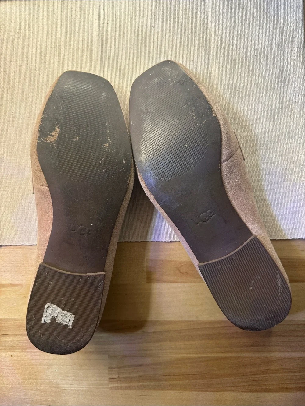 Women’s Suede Ugg Loafers in Light Taupe
